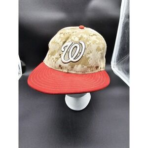 New Era 7 1/4 59fifty Washington Nationals Camo/Red Baseball Cap MLB